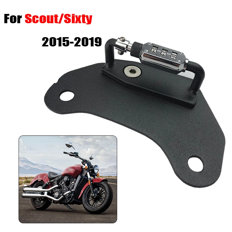 

For Indian Scout/Sixty 2015 2016 2017 2018 2019 Helmet Lock Password Mount Hook Side Security Anti-theft Aluminum Motorcycle