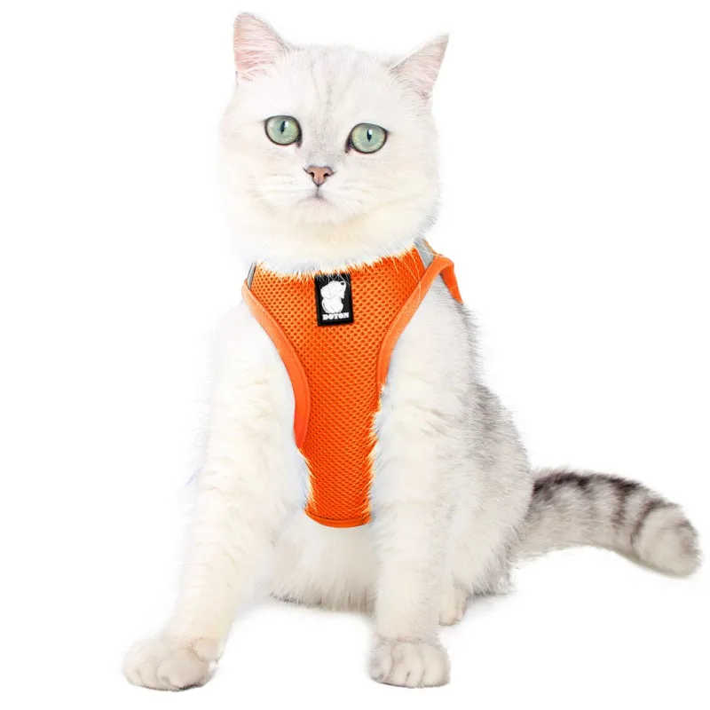 Dog Cat Harness Adjustable Soft Breathable Dog Harness Leash Set Nylon Mesh Vest Harness for Dogs Puppy Dog Collar Chest Strap