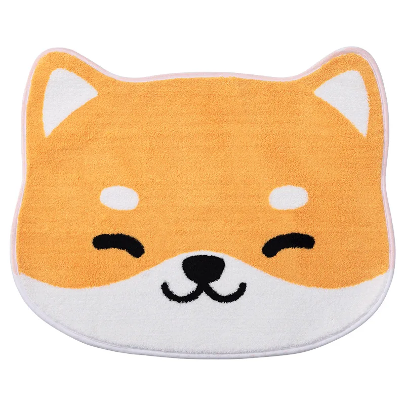 Japanese Style Animal Shaped Flocking Cartoon Floor Bath Mat Household Toilet Entrance Door Water-Absorbing Non-Slip Carpet Rug