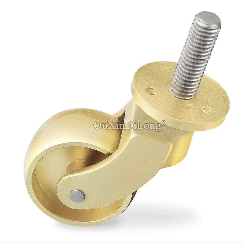 Retro 4PCS 35mm Large Brass Wheels Table Chair Sofa Couch Bar Piano Universal Furniture Casters 360° Swivel Castors Rollers