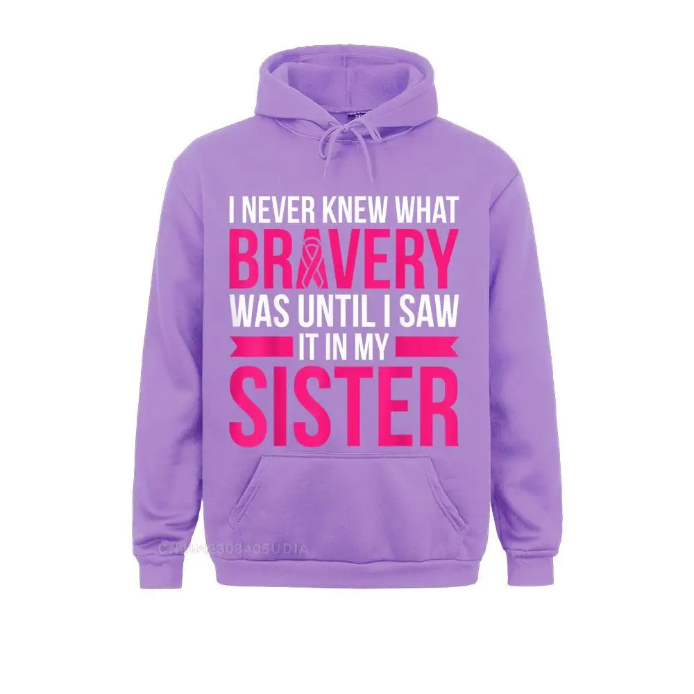 Sister Bravery Survivor Breast Cancer Awareness Shirt Men Sweatshirts Printed On Hoodies Fashion Hoods Long Sleeve