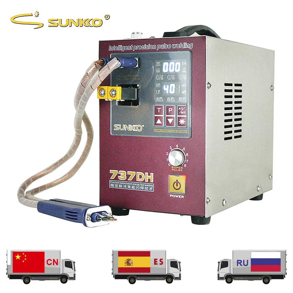 SUNKKO 737DH Spot Welder For 18650 Battery Welding 4.3KW High Power Induction Delay Automatic Pulse Battery Spot Welding Machine