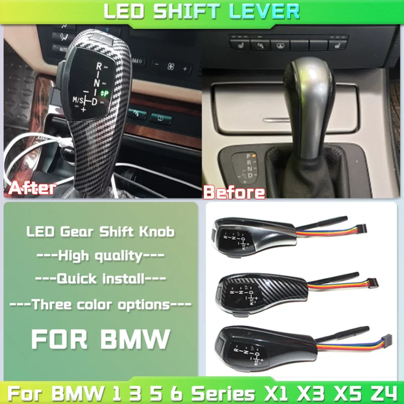 

LED Gear Shift Knob Shifter Lever For BMW 1 3 5 6 Series E90 E60 E46 85 E86 E39 E53 E92 E87 E93 E83 X1 X3 Z4 E89 Car Accessories