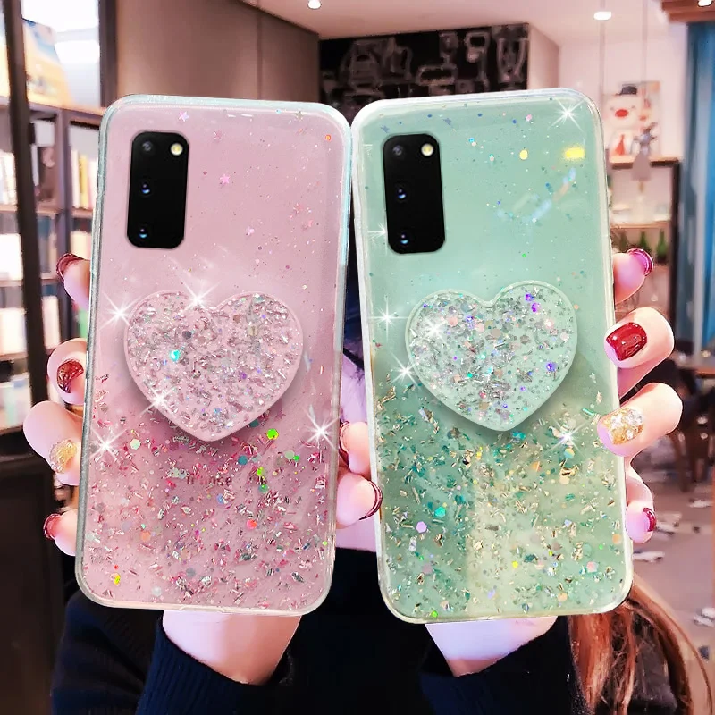 Glitter Sparkling Case for Samsung A53 A73 A33 A23 A13 A51 A71 A21s A52 A72 S23 S22 S20 Ultra S10 Note 20 10 Plus Silicone Case