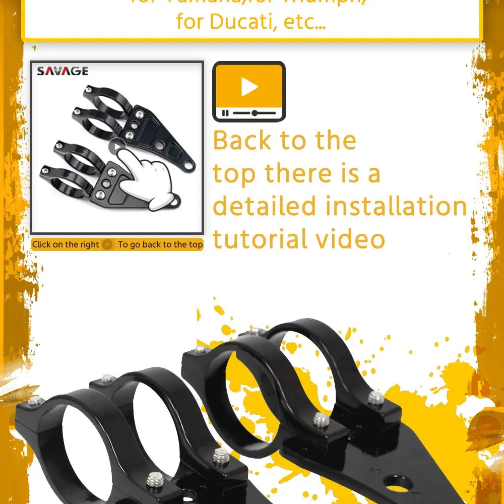 For 41mm Fork Motorcycle Headlight Mount Bracket Clamp Head Lamp Support Turn Signal Light Holder Chopper Cafe Racer Accessories