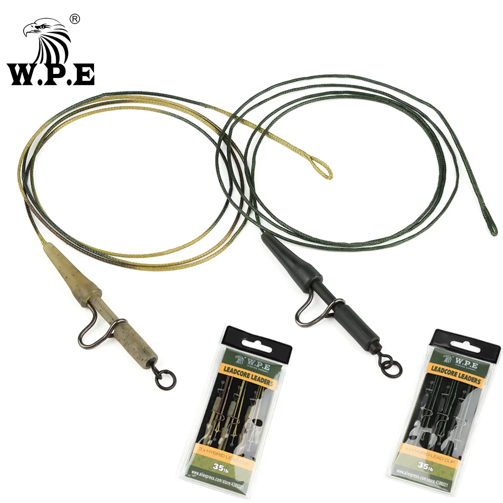 W.P.E Carp Fishing Line  3pcs/pack Group 35LB/45LB Lead Core Braided Fishing Line Lead Rig Clip Feeder Carp Fishing Tackle Pesca