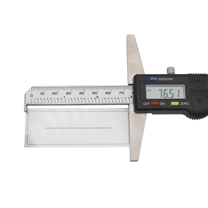 Règle d'étalonnage Microscope Micromcirculation Film transparent Jauge Point de mesure Règle de mesure 76x25.4x0.1mm Qualité Inspection ration tion