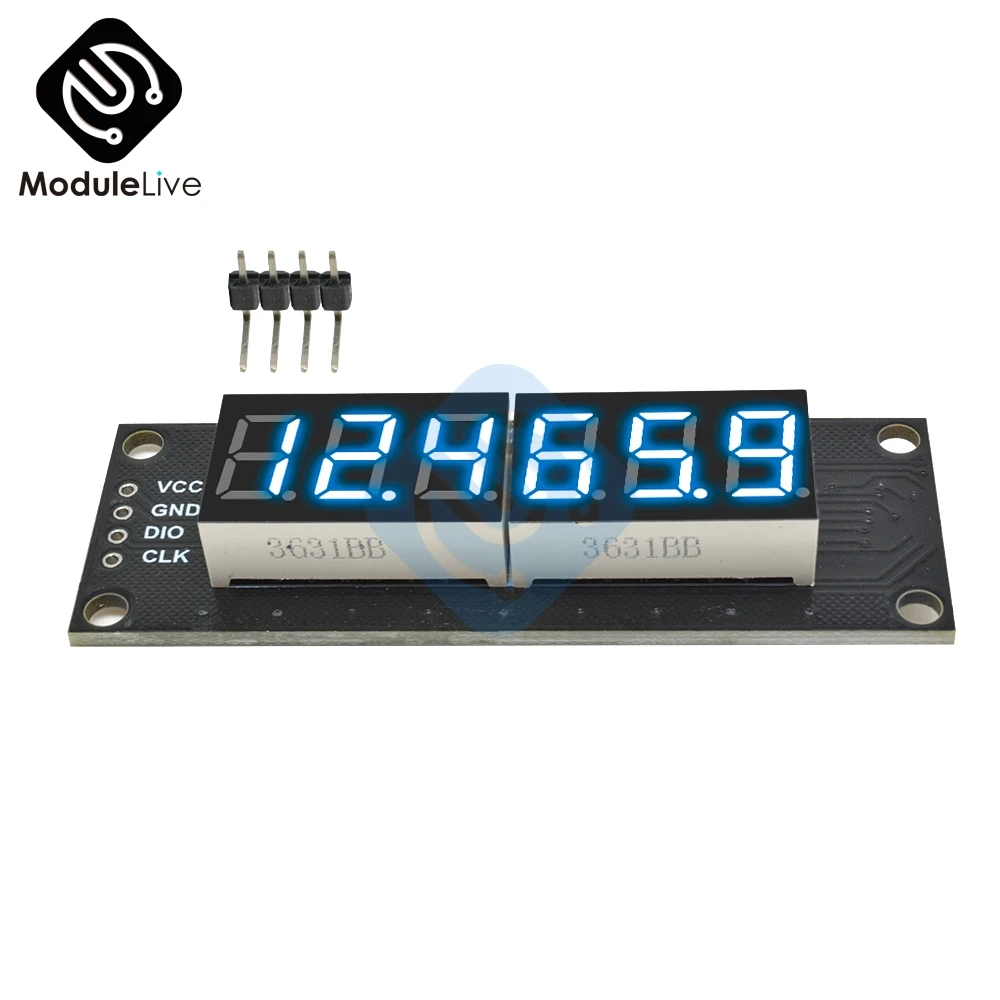 Nuovo TM1637 6 Bit 5V Digital Display A LED Module Per Arduino 7 Segmenti Da 0.36 Pollici Decimale Orologio Rosso Anodo tubo Doppio Dots Modulo