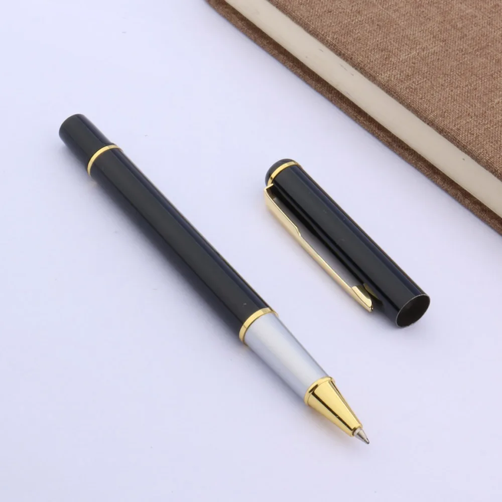 baoer 801 office student golden Arrow Clip Black Roller Ball Pen