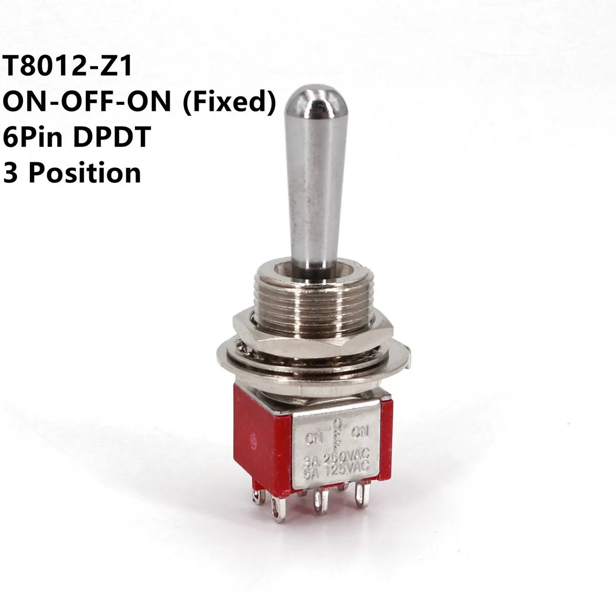 SH T80-T Z1-Serie, großer langer Griff, 12 mm, Schalttafelmontage, Mini-Kippschalter, 5 A, 125 VAC