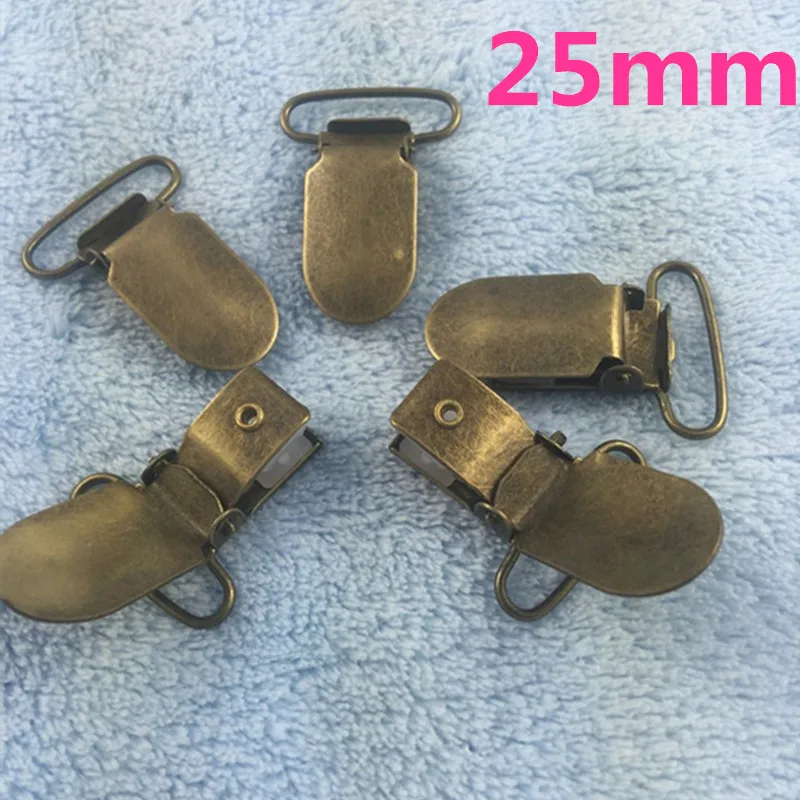 25pcs 1'' 25mm antique  bronze Color Suspender Clips