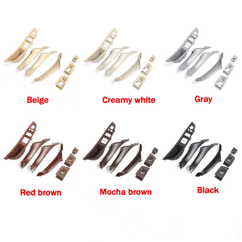 

7pcs Left Hand Drive LHD For BMW 5 series F10 F11 Gray Beige Black Car Interior Inner Door Handle Panel Pull Trim Cover