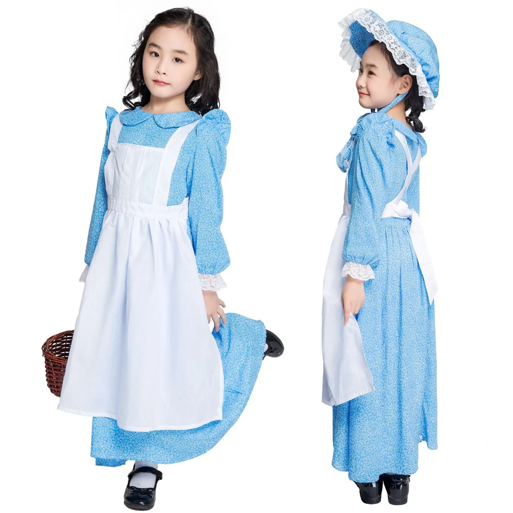 

Girls Halloween Carnival Historical Arlene's Costumes California Costumes Pioneer Girl Child Kids Costume Fancy Dress Role-Play