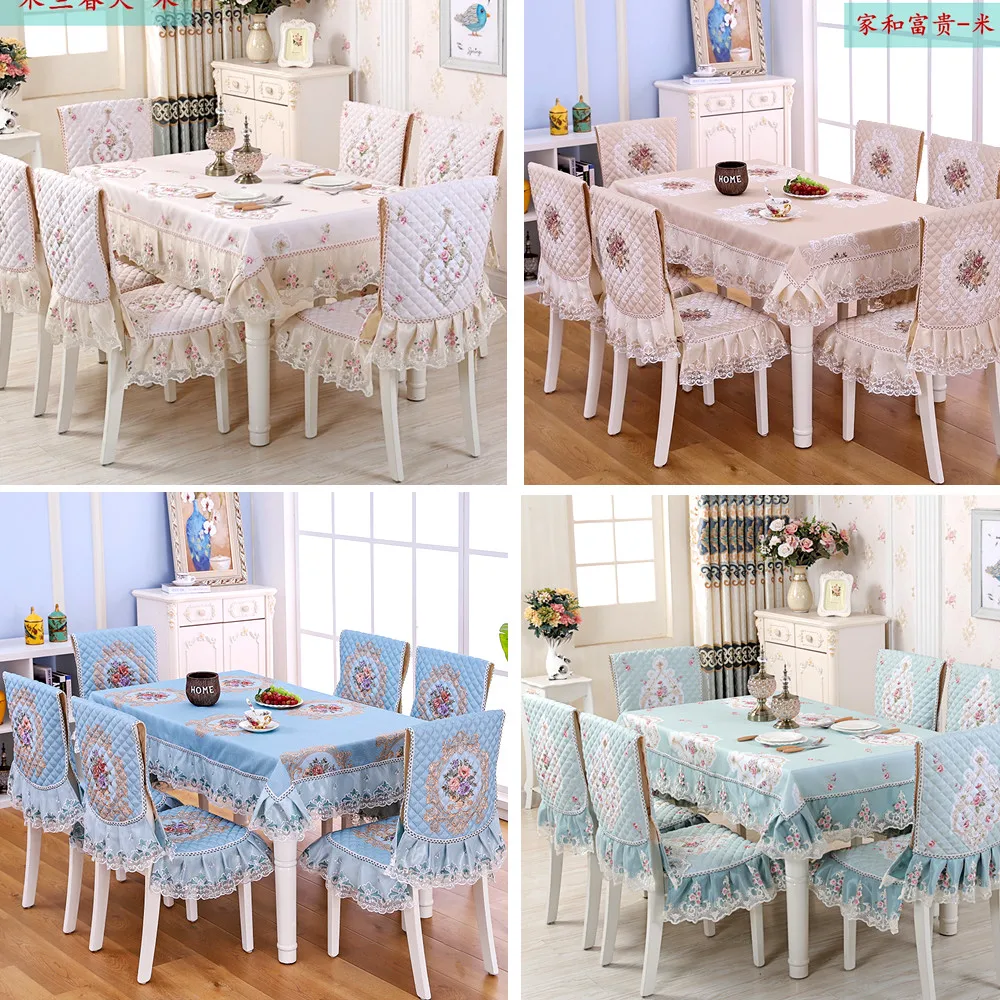 

Modern simplicity dining tablecloth Chair cover High quality non-slip Square table cloth cushion Thickened table decoration set