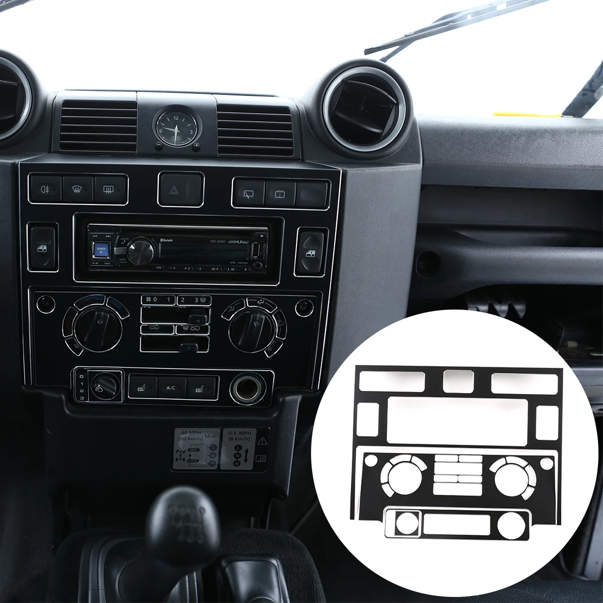 

For 2008-2018 Land Rover Defender aluminum alloy central air conditioning control paneldecorative stickers interior accessories