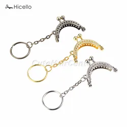 5pcs/lot Metal Frame Handle with key chain Kiss Clasp Arch for Bag Handbag Purse Alloy 4cm*3.5cm Bronze Silver Gold Hicello