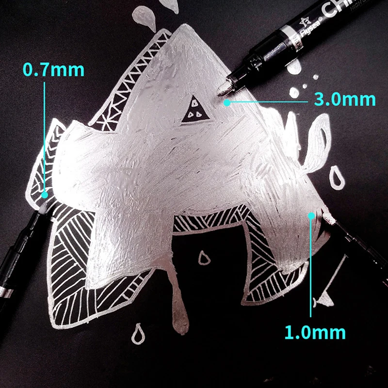 1PC Silver Marker DIY Paint Mirror Chrome Finish Water UV Resistent Craftwork Pen
