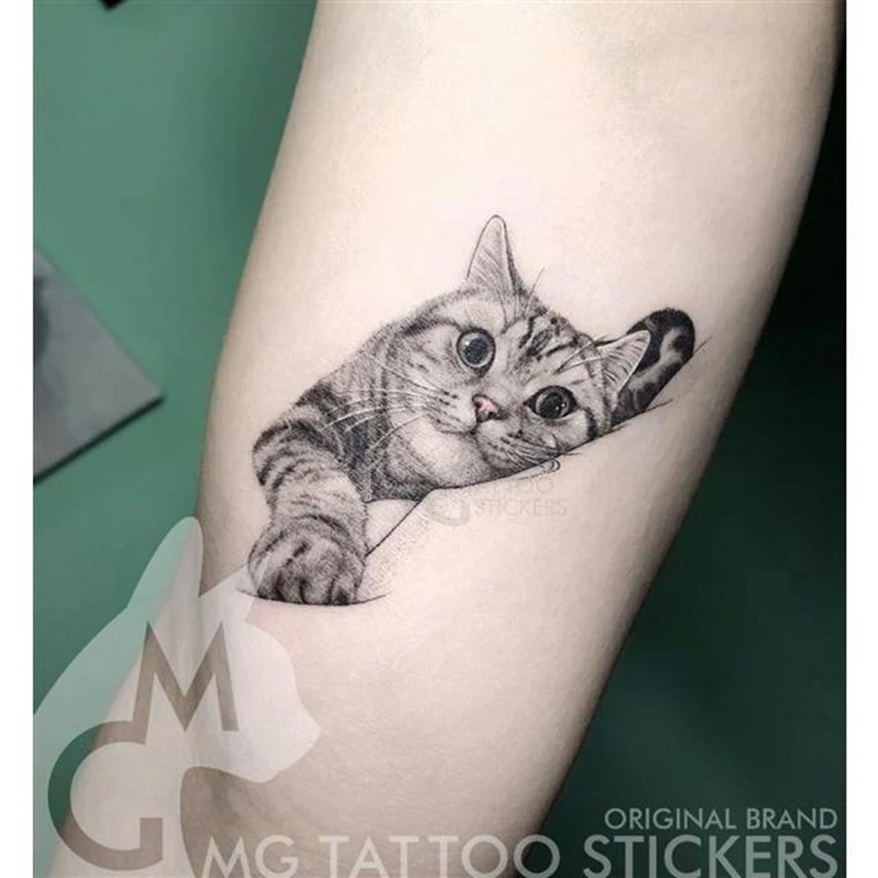 Tatoo impermeabile gatto giapponese carino Pet braccio Semi permanente tatuaggio gatto animale divertente tatuaggio adesivo tatuaggi temporanei per uomo donna