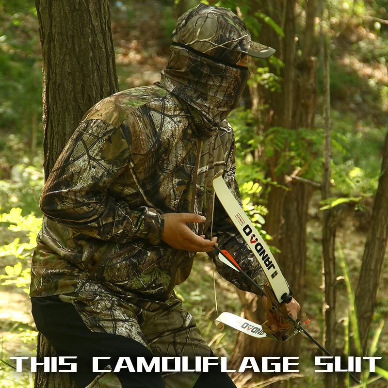 Summer Ultra-Thin Bionic Camouflage Suit Anti-Mosquito Fishing Hunting Clothes Tactical Ghillie Suit Fishing Jersyes Set