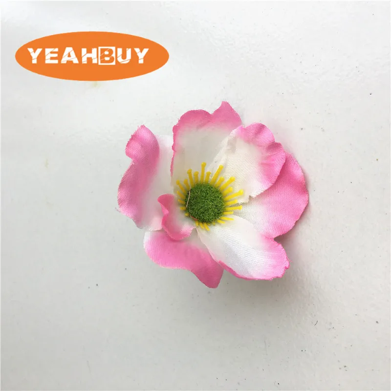 50Pcs 15Colors 7CM Artificial Silk Poppy Flower Heads For Wedding Decoration Hairpin Wreath DIY Accessories Festival Supplier
