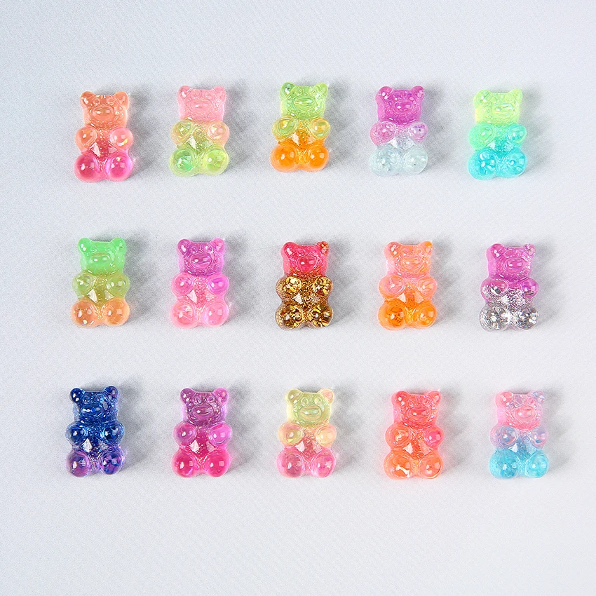 32Pcs 20*13MM Resin Cabochons Flatback Gummy Bear Charms DIY Scrapbooking Embellishment Decoration Craft