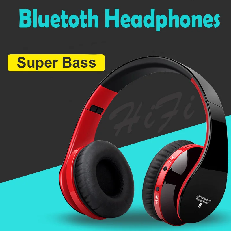 Novo portátil sem fio fones de ouvido bluetooth estéreo dobrável fone de áudio mp3 ajustável dobrável com microfone para a música