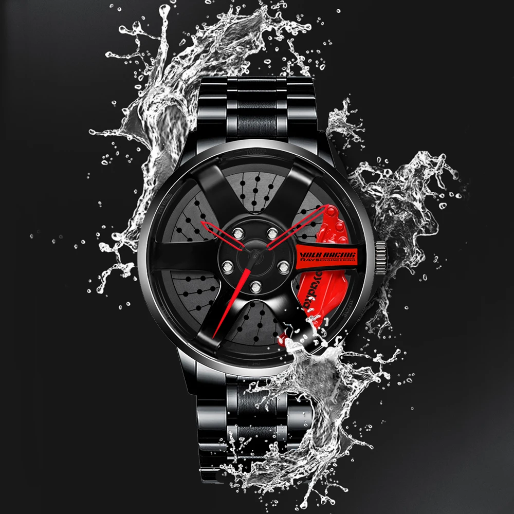 2021 BOYADKA Design Wheel Rim Hub Watch Custom Design Sport Car Rim Watches Waterproof Creative Cool Watch Men Relogio Masculino