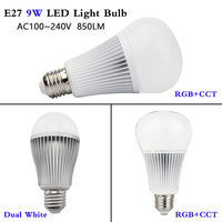 Smart 9W Dual White/RGB + CCT LED Light Bulb 850LM 110V 220V 2.4G Wireless control;collocation WL-Box1 Can be Controlled by Wifi