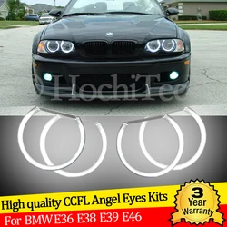 3 years warranty Hight quality 4x131mm CCFL Angel Eyes Kit Warm White Ring For BMW 3 5 7 Series E36 E38 E39 E46 Demon Eye