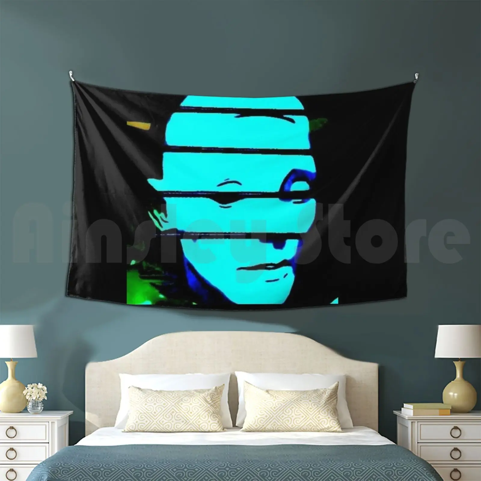 

The Blue Face Customized Tapestry Pop Art P Volker Emo Gloom Depression Goth Sadness Loss