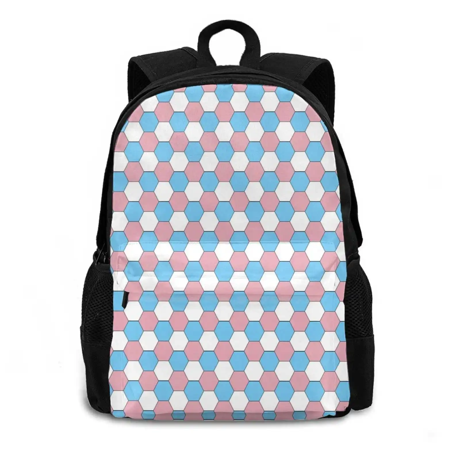 Pride Hexagon Print Fashion Pattern Design Travel Laptop School Backpack Bag Lgbtq Pride Flag Penguinpride