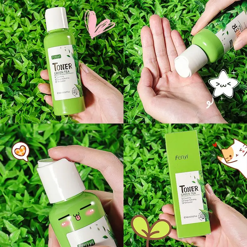 

LAIKOU Green Tea Face Toner Moisturizing Essence Oil-control Smoothing Skin Ance Shrink Pores Make Up Water Face Skin Care 100ml