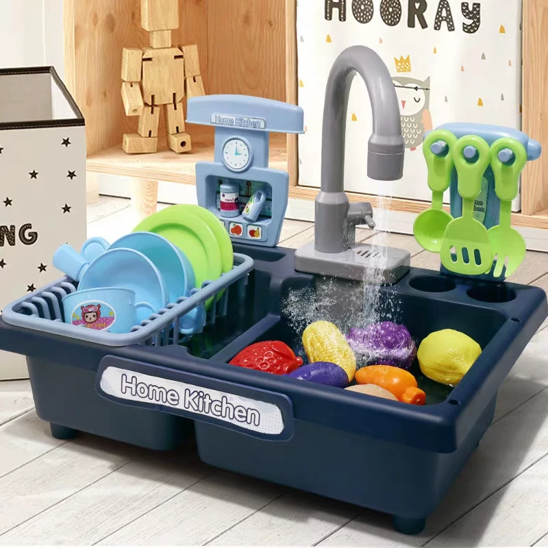 

Family Toy Mother Garden Simulation Kitchen Mini Electric Circulating Water Dishwasher Parent Child Interactive Game Kid Gift