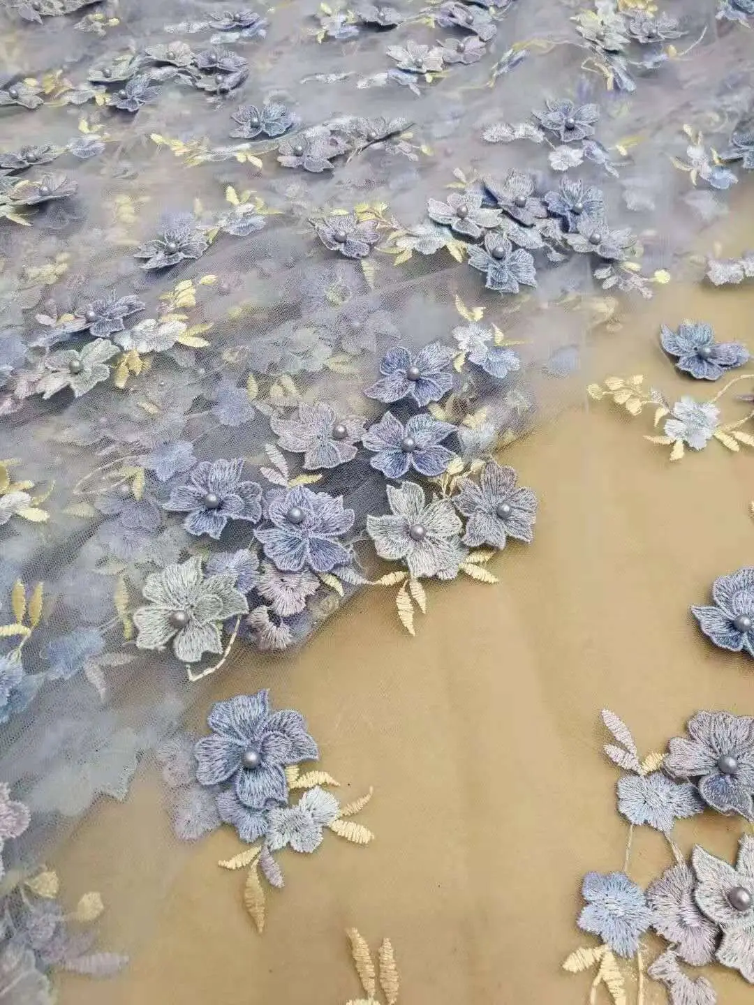 

High Quality Wedding Lace African Lace Fabric With beads J-2986818 Embroidery African French Tulle Lace Fabric