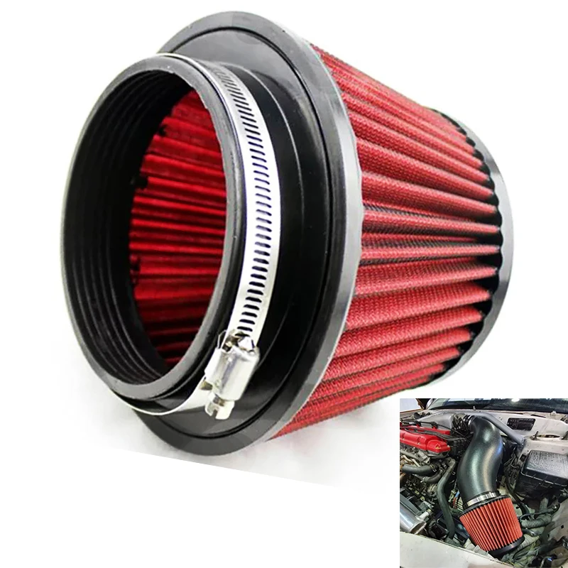 115mm Air Filter Car Intake Reusable Modified Mushroom Head Air Filter Universal Style Auto Car Accessiores red blue