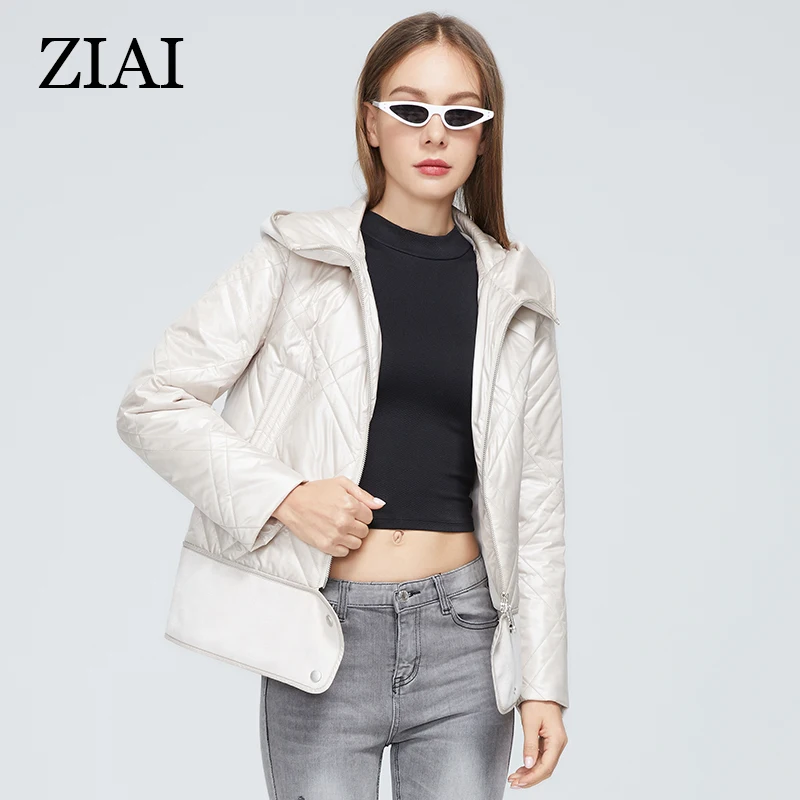 Ziai 2022 Vrouwen Lente Jassen Designer Collection Korte Dames Jas Casual Bont Stiksels Met Hood Parka Vrouwen Jas ZM-8778