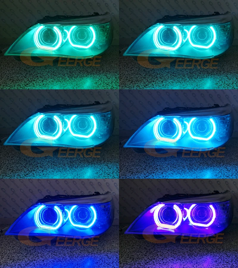 For BMW E60 E61 LCI M5 RF W/ Wireless Remote Bluetooth App Multi Color DTM Style RGB LED Angel Eyes Kit Halo Rings