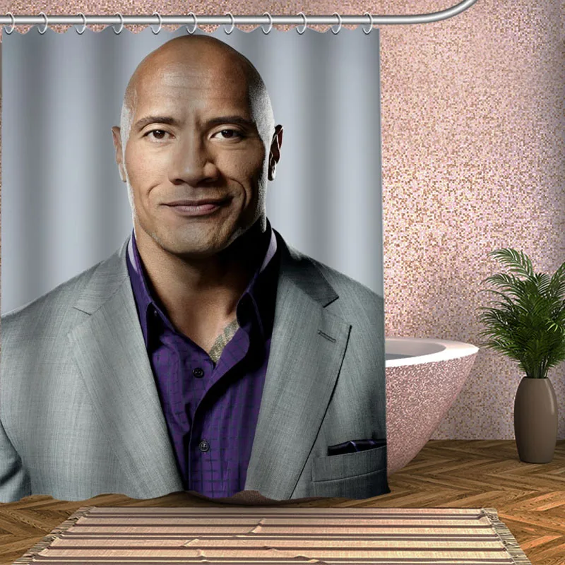 Dwayne Johnson Shower Curtain Eco-friendly Modern Fabric polyester Custom Bath Curtains Home Decor Curtains