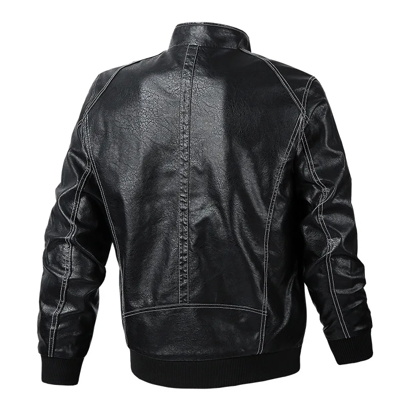 New Autumn Aviator LeatherJackets Men Slim Tough Male Motorcycle Leather Jacket Men Black Bomber Coat Jaqueta De Couro Masculina