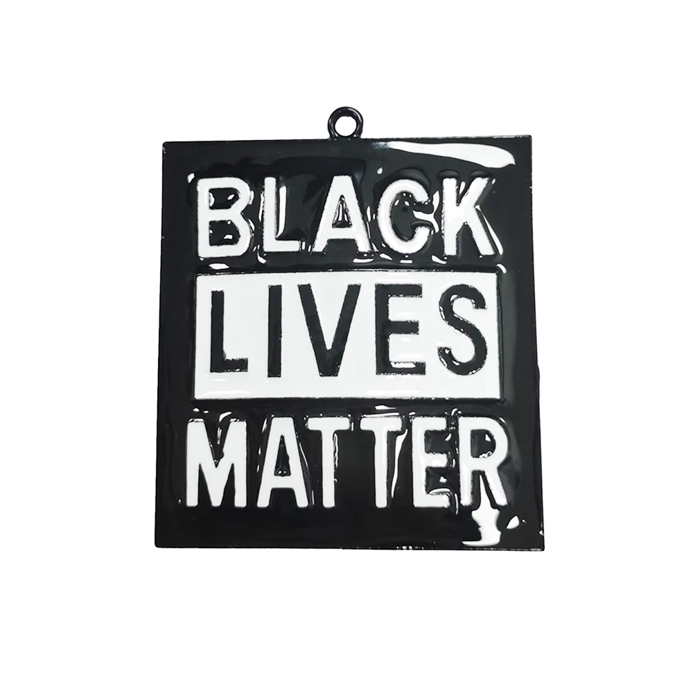 30 pcs/lot Hot Sale Custom BLACK LIVES MATTER Enamel Alloy Fashion Pendants Charms