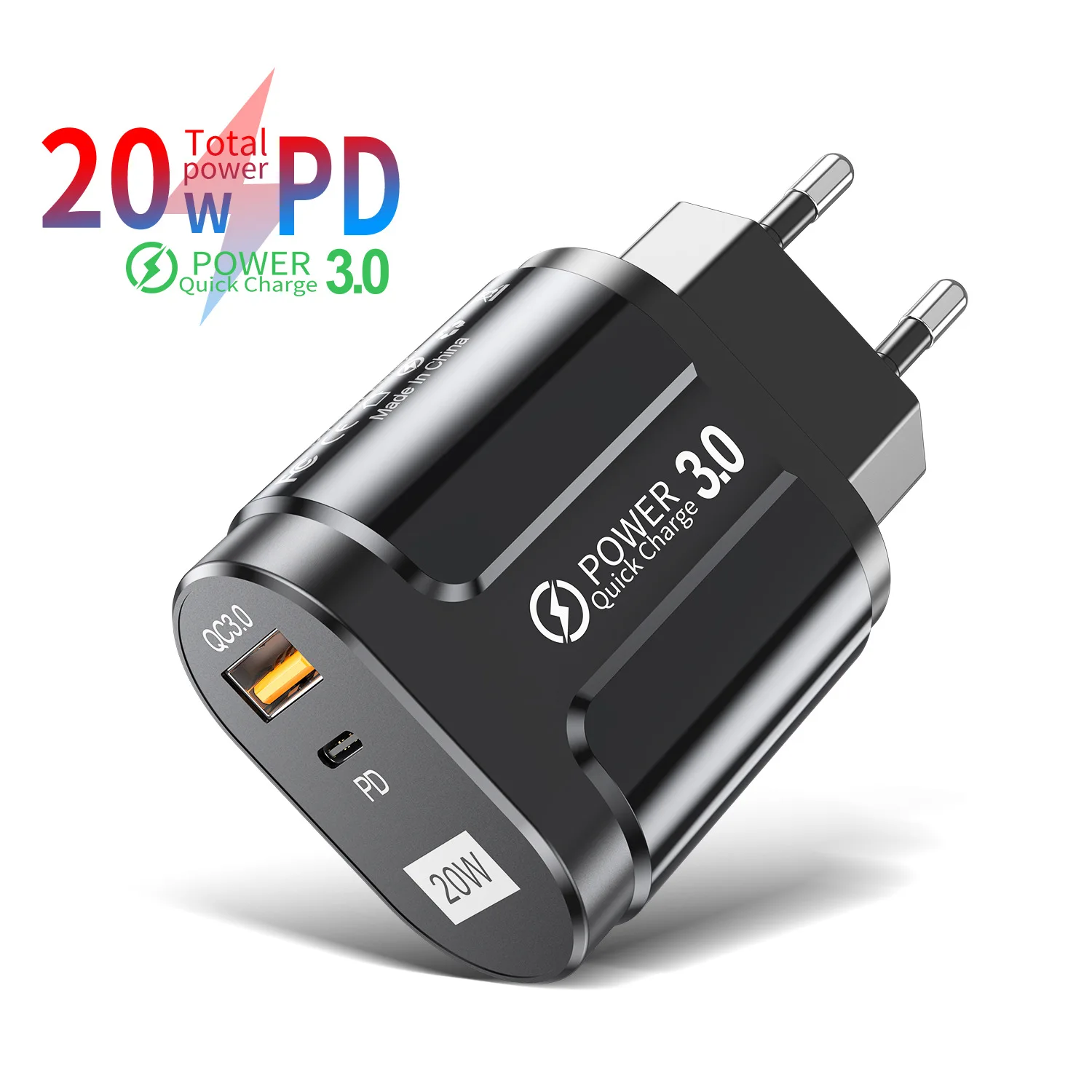 USB Fast Charger PD 20W 3A Quick Charge QC3.0 Mobile Phone Charger For iPhone Samsung Xiaomi EU US Plug Wall USB Charger Plug