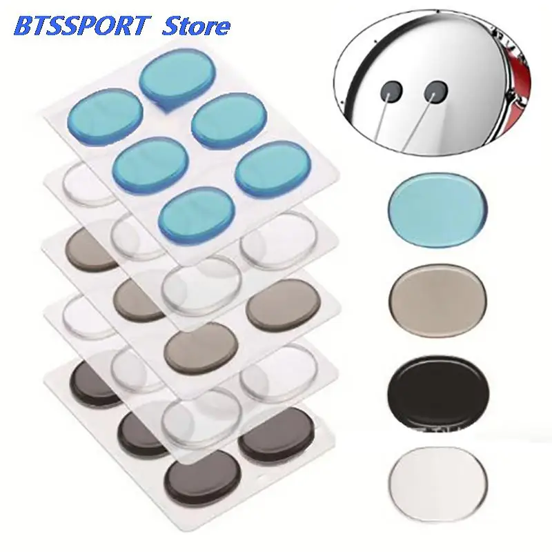 6Pcs/Sheet Pieces Drum Damper Gel Pads Silicone Drums Silencer For Drums Tone Control Percussion Instrument Accessories