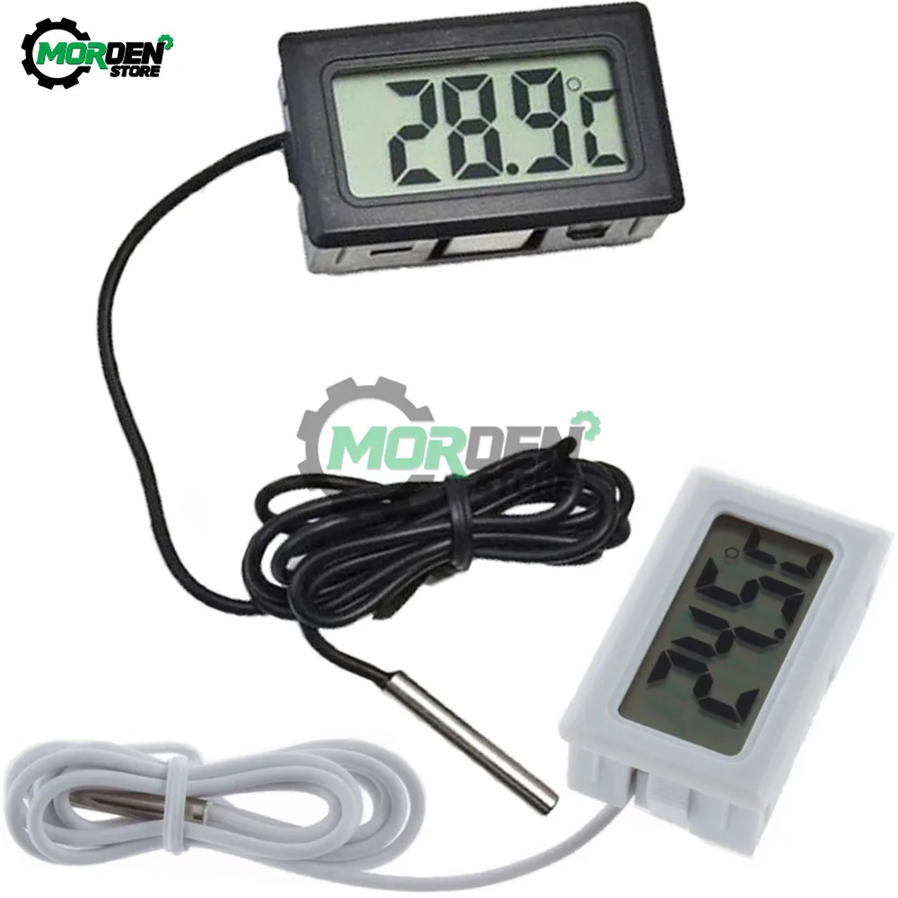 Black/White 1m LCD Digital Thermometer Car Fridge Freezer Aquarium Temperature Detector Monitor Tester Sensor Probe