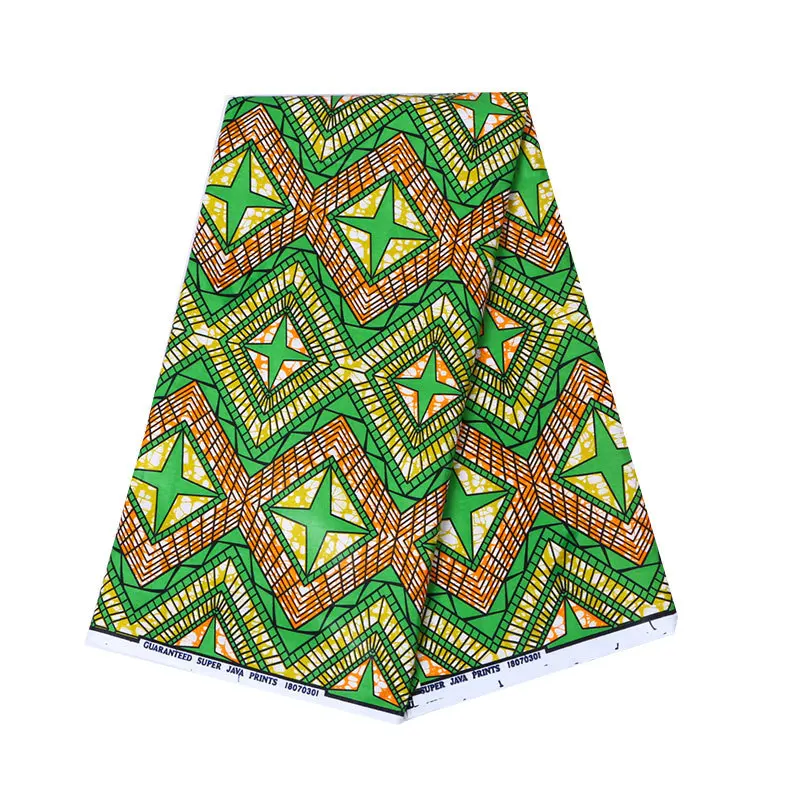 

2019 Fashion African Ankara Pagne Veritable Real Wax Green Pattern Print 100% Cotton Fabric African Batik Fabric 6 Yards