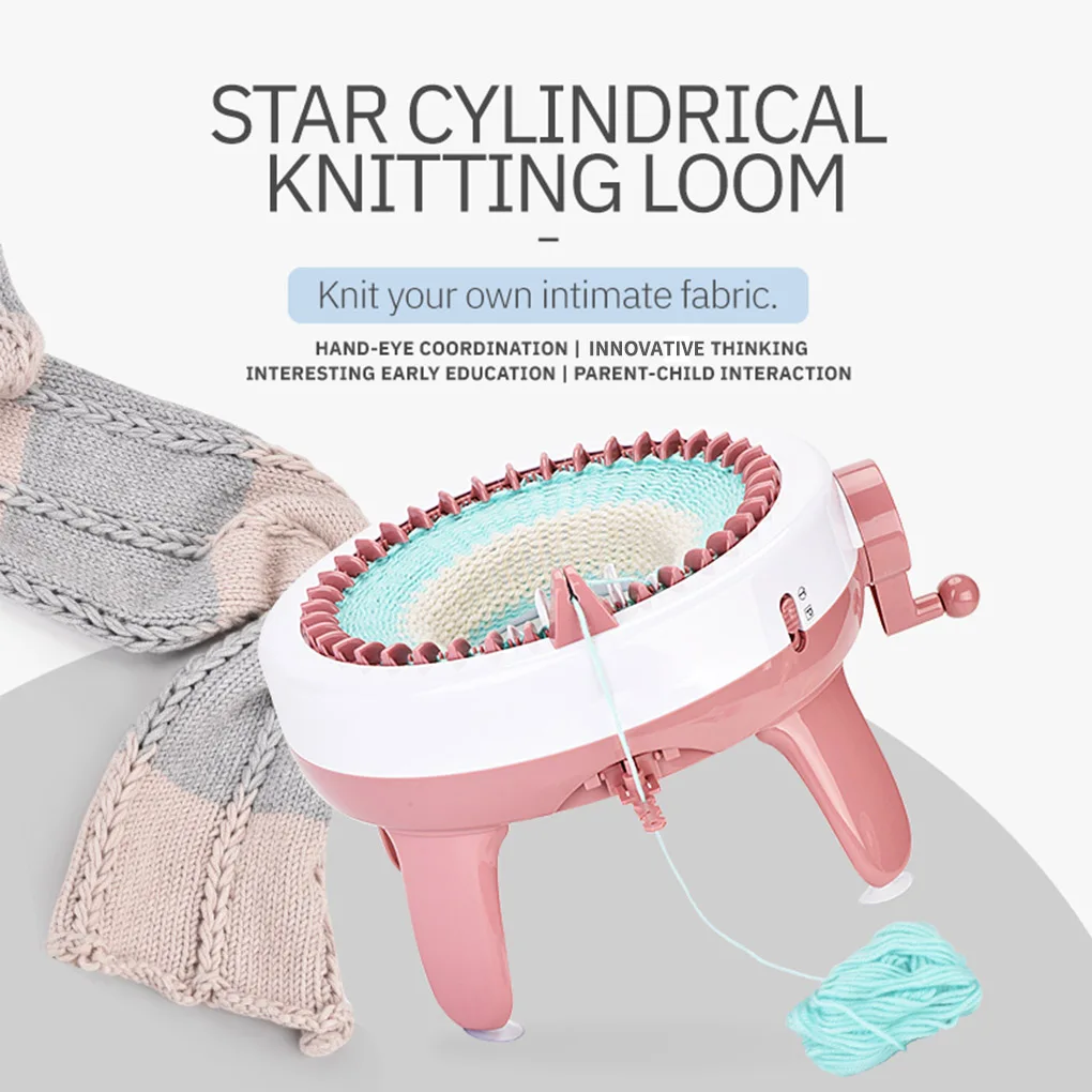 Handmade Yarn Plastic Knitting Machine Cylinder Sweater Hat Scarf Pants DIY Hand-knitted Adults Hand Crank Operation Sewing Tool