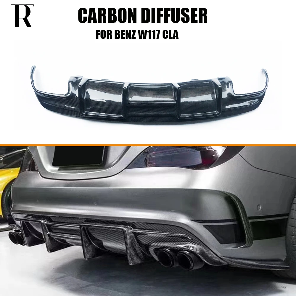 W117 FD Style Carbon Fiber Rear Bumper Diffuser for Benz C117  CLA200 Cla220 CLA260 CLA45 2013-2019