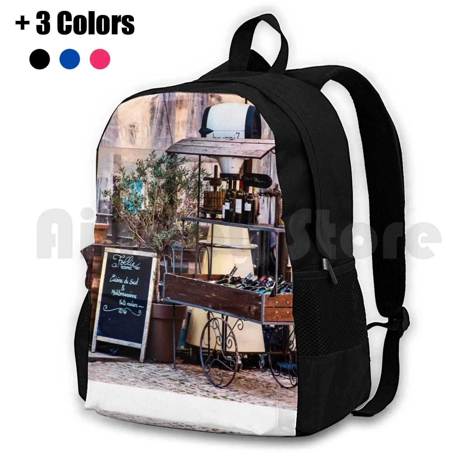 Classic French Street Scene Or Quaint French Village Scene-France Has It All Rb004 Outdoor Hiking Backpack Waterproof Camping