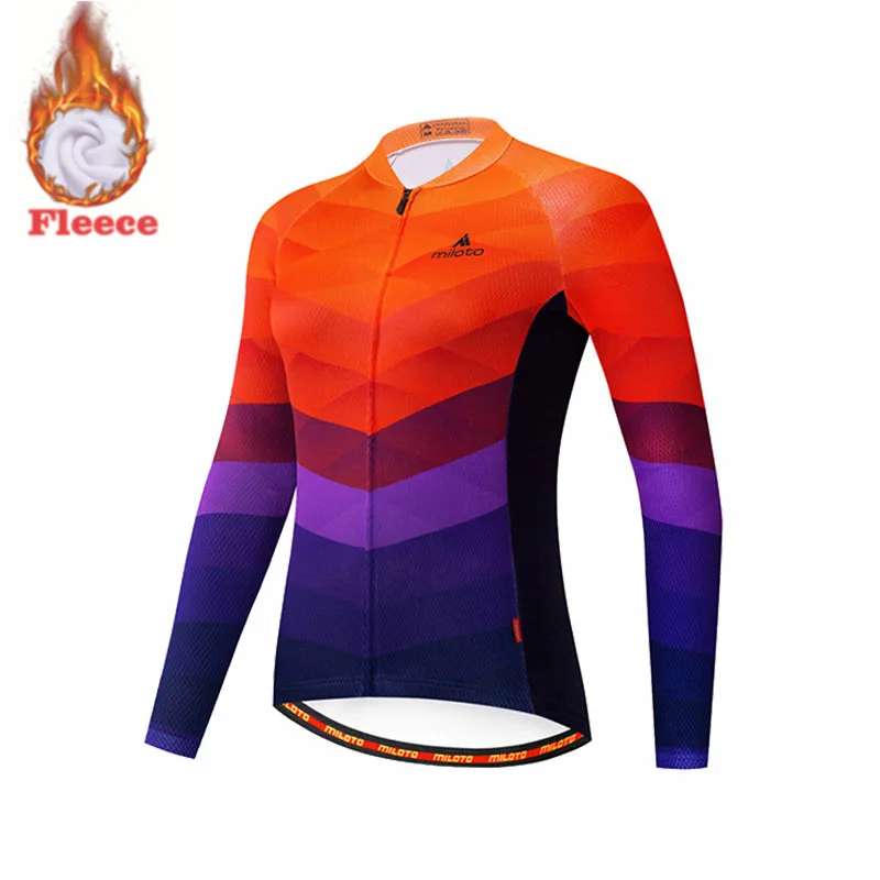 MILOTO Winter Women Cycling Clothing Long Sleeve Jersey Set Road Bike Fleece Thermal Jacket Women Sportswear Warm Training Suit