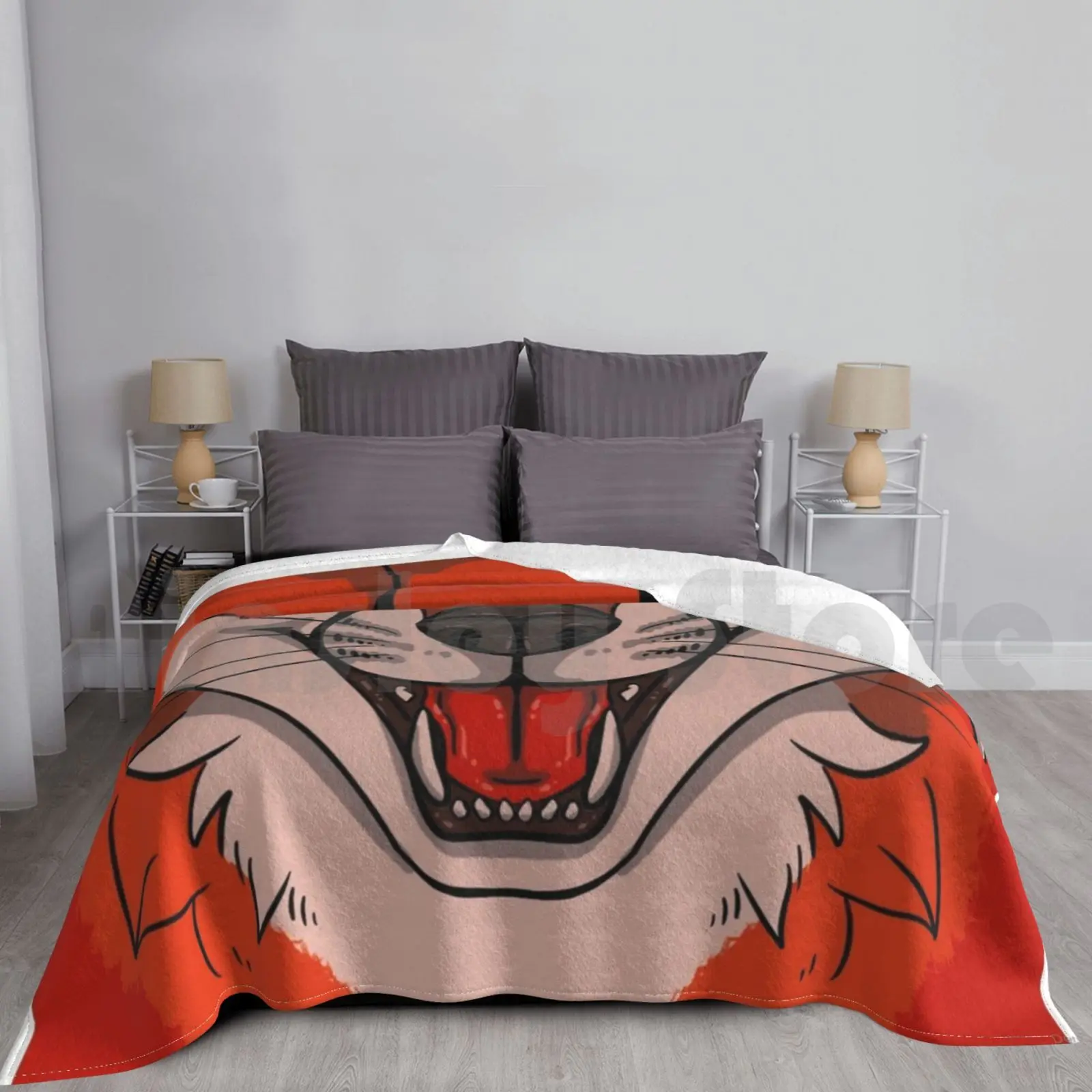 Fox Maw Blanket For Sofa Bed Travel Furry Fur Fursuit Muzzle