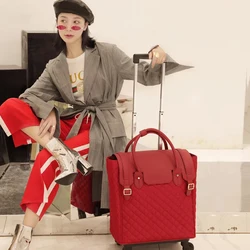 Fashion travel suitcase bag on wheels 18 inch business carry on luggage Korean version trolley bag women hand luggage